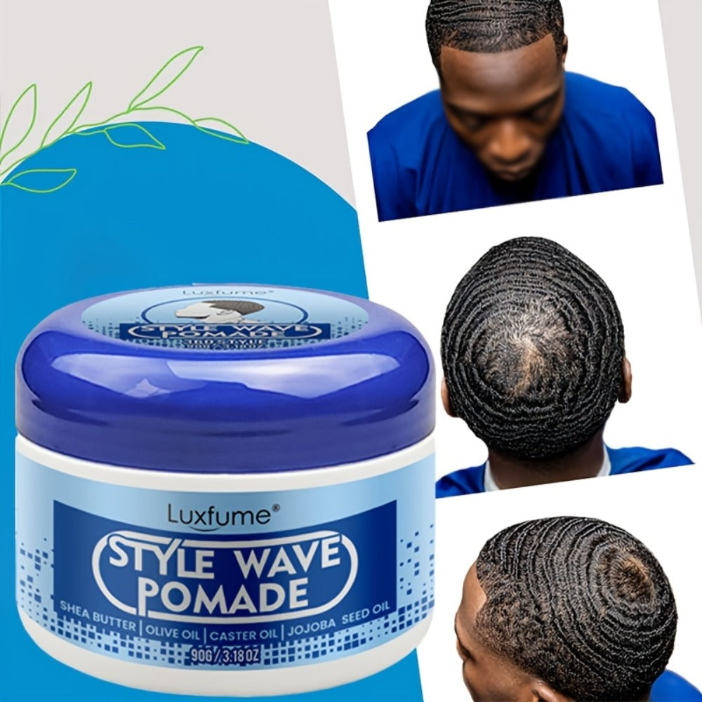 Wave Pomade 2-Pack Strong Hold & No Grease for Men - Easy Water Rinse, Perfect for Creating & Reinforcing 360 Waves, Non-Greasy Daily Hair Styling Cream, 2pcs Value Set - product image 5