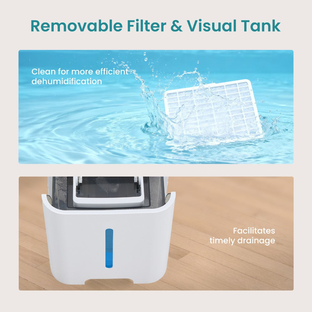 Dehumidifier for Basement 50 Pint 5500 Sq Ft with Drain Hose, Portable Home Dehumidifier for Large Room Bedroom Bathroom, 3 Modes Auto Shut-Off Quiet Fan Washable Filter Humidity C - product image 24