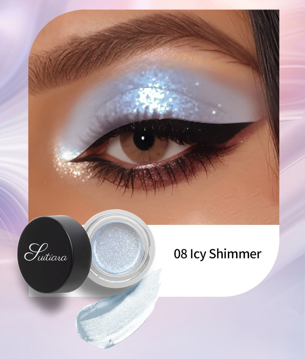 Shimmer Jelly Eyeshadow 2 Pack – Icy Cool Tone Frosty Glow Gel Eye Makeup, Long-Lasting Non-Creasing Blendable Formula, High Shine Luminous Finish for Holiday Party Glam - product image 16
