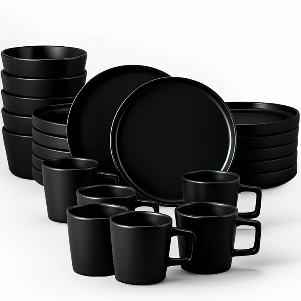 Ceramic Dinnerware Set for 4 – Porcelain Plates Bowls Cups Matte Finish Dishwasher Microwave Oven Safe Stoneware Tableware Scratch Resistant for Restaurant Kitchen Wedding Annivers - product image 5