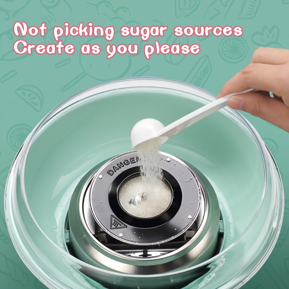 Cotton Candy Machine for Home & Commercial Use – Desktop Tabletop Floss Maker, Food-Grade Anti-Scald Design, Makes Colorful Fancy Spun Sugar, Includes Colored Sugar & Rolling Stick - product image 9