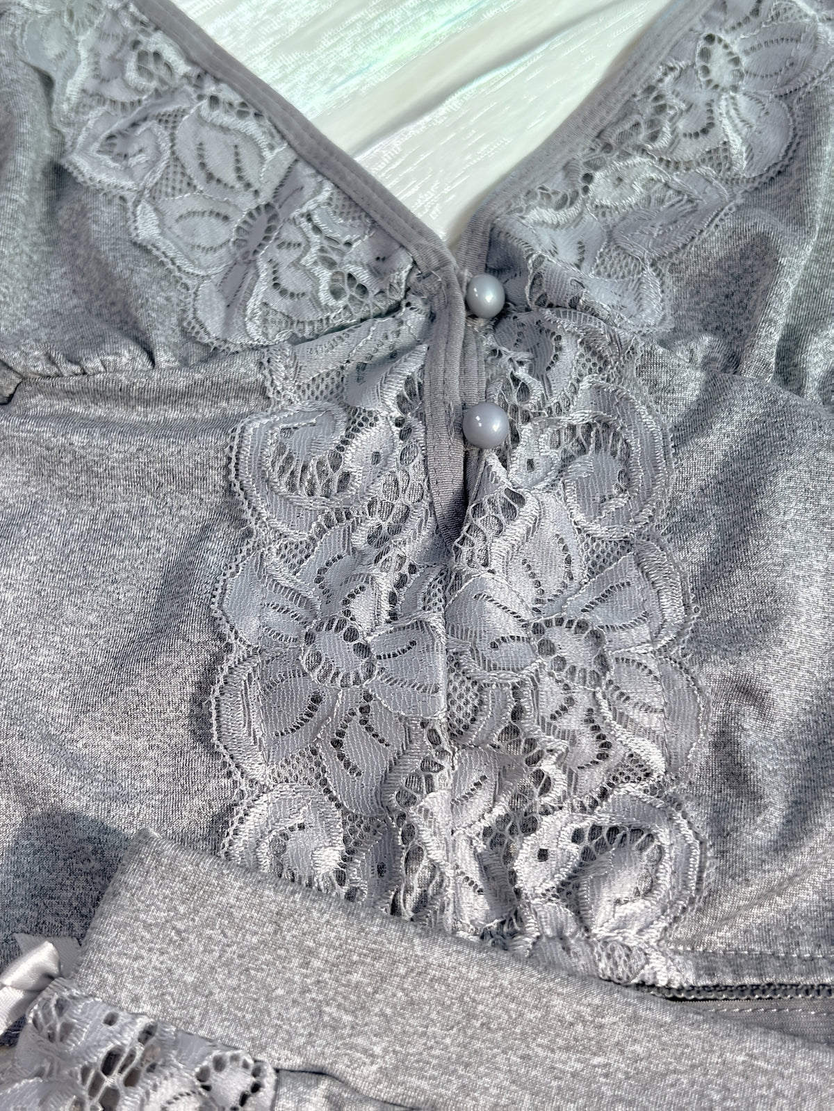 Solid Color Lace Splicing Halter Neck Tie Backless Button Splicing Bilateral Side Opening Lace Splicing Soft -friendly Sexy Home Pajamas Set - product image 38