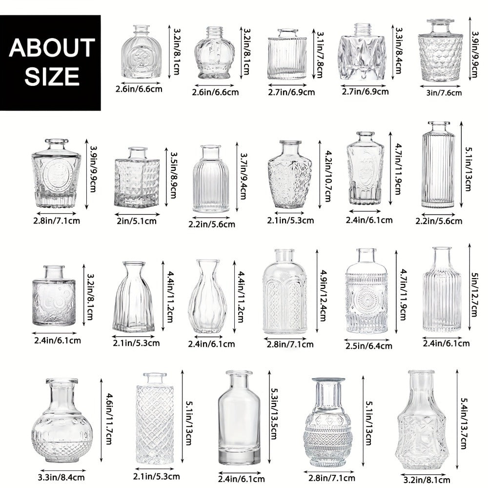 Glass Bud Vases Bulk - Small Flower Vases for Centerpieces, Rustic Wedding Table Decorations, Banquet, Party & Restaurant Decor, Aesthetic Home Decor for Halloween & Christmas, Set - product image 3