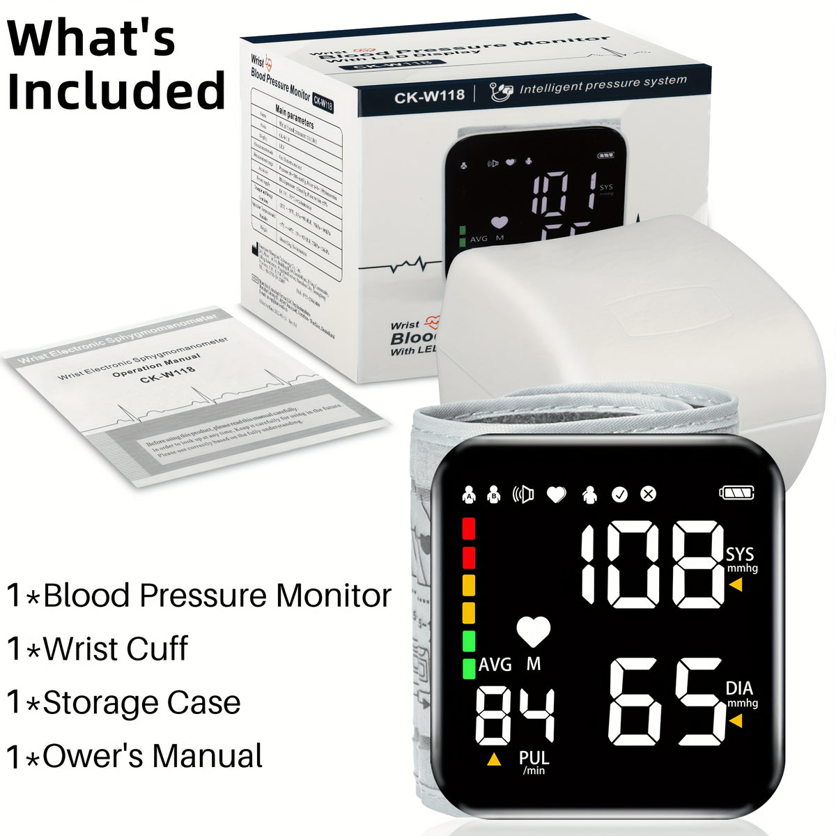 Automatic Wrist Blood Pressure Monitor with Large LCD Screen - Digital Blood Pressure Cuff with Hypertension Detector, Heart Rate & Pulse Meter - product image 13