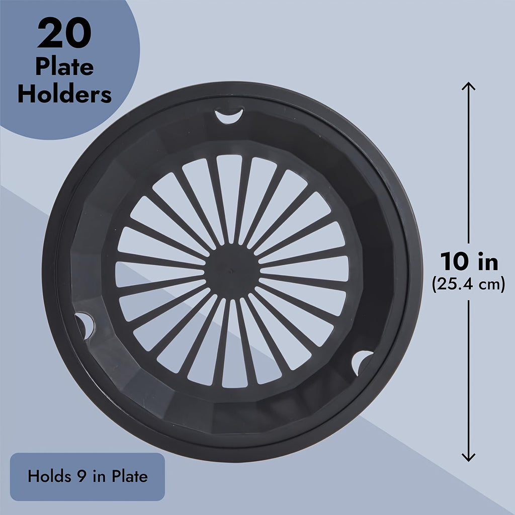 Reusable Plastic Paper Plate Holders Set – 10 Inch Snap-On Groove Design, Thickened Long-lasting Holder for Picnics, BBQ, Camping & Party Dinners, Streamlined - product image 2