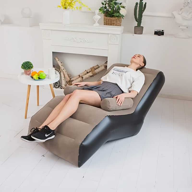 Portable PVC Inflatable Recliner Chair with Air Pump | S-Shape Ergonomic Sofa Bed for Outdoor & Indoor Use, Camping, Beach, Garden, Courtyard & Travel - product image 2