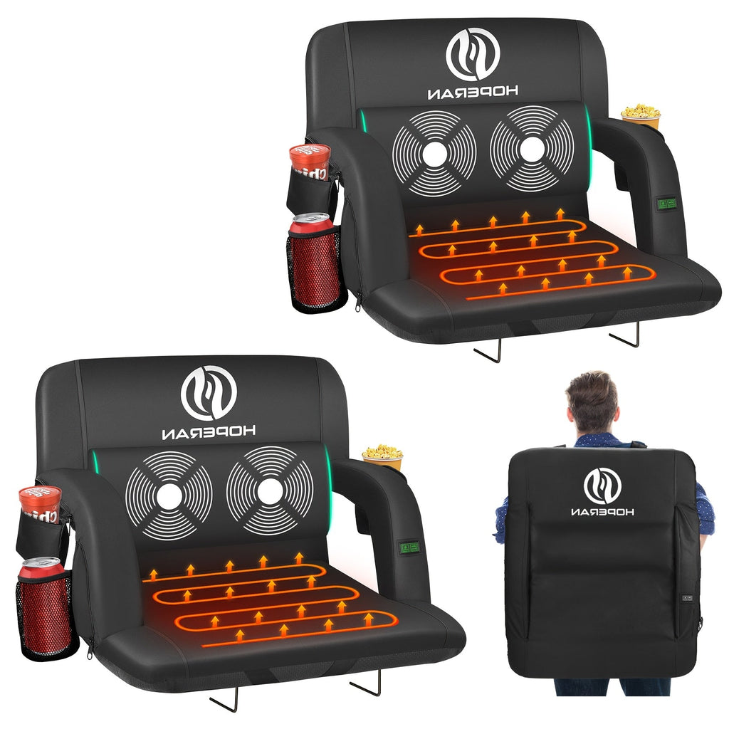Heated Stadium Seat with Massage | 3-Level Heat & 6 Modes