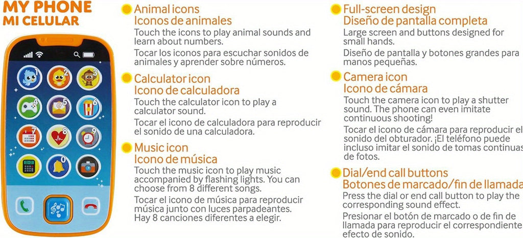 Pretend Play Phone with Music, Sound Effects & Learning Features, Gift for Infants Toddlers Boys Girls – Baby Smartphone & Remote Control Toy Set with Horse - product image 8