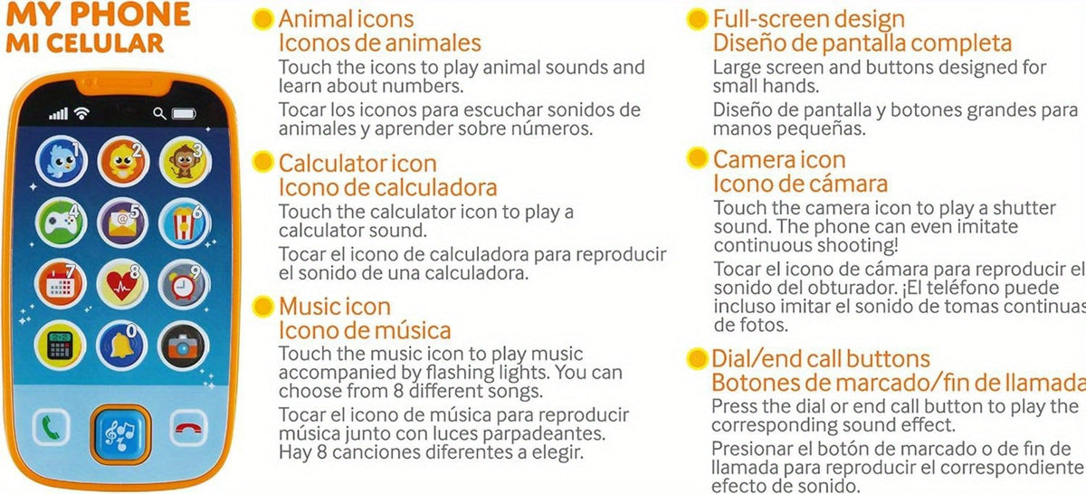 Pretend Play Phone with Music, Sound Effects & Learning Features, Gift for Infants Toddlers Boys Girls – Baby Smartphone & Remote Control Toy Set with Horse - product image 8
