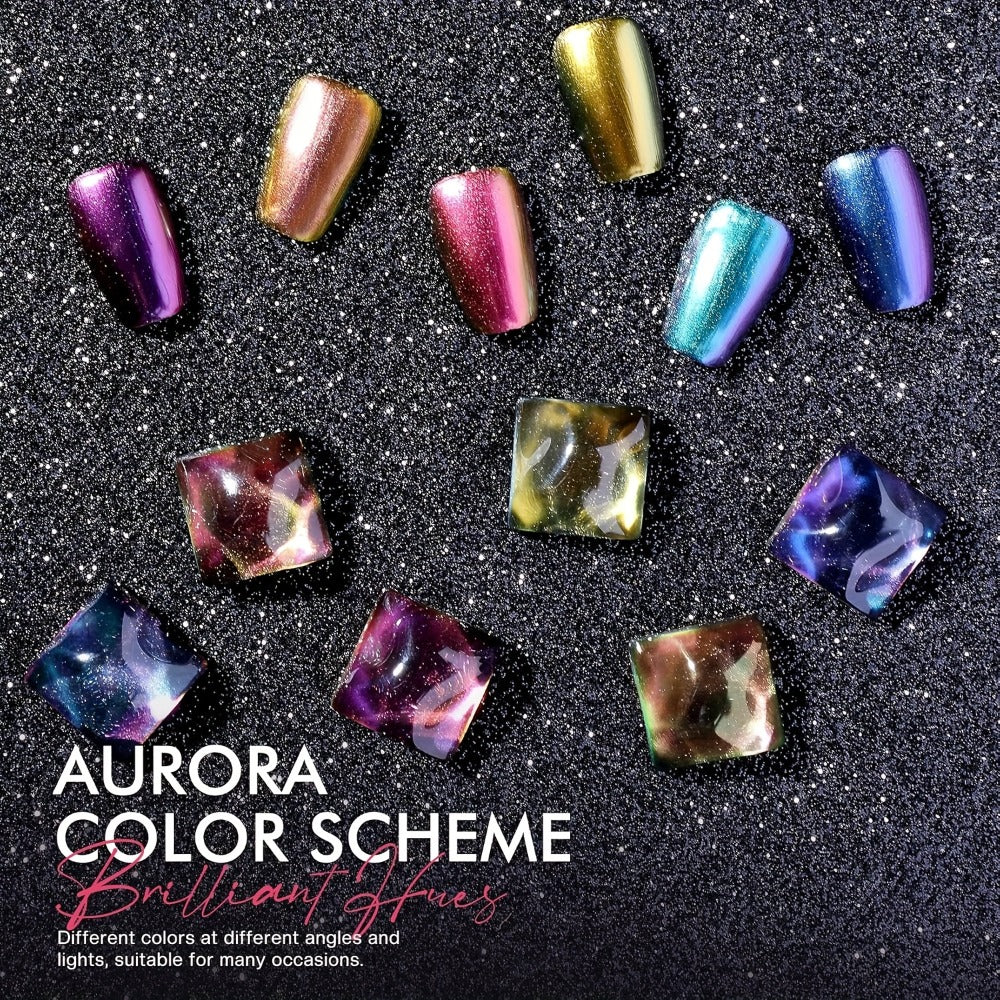 Holographic Nail Polish Set 6pcs Air Dry No UV Lamp – Metallic Glitter Rainbow Shimmer Lacquer 0.25oz, Finger & Toenail Polish Kit, Nail Art Gift Set for Women Girls by Morovan - product image 10