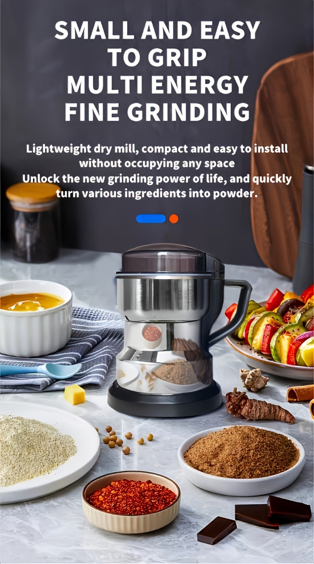 Electric Coffee Grinder 400ml 14oz 4-Blade Stainless Steel 10 Second Quick Grinding for Coffee Beans Spices Nuts Grains Dry Wet Dual Purpose Food Processor 25000 RPM - product image 16