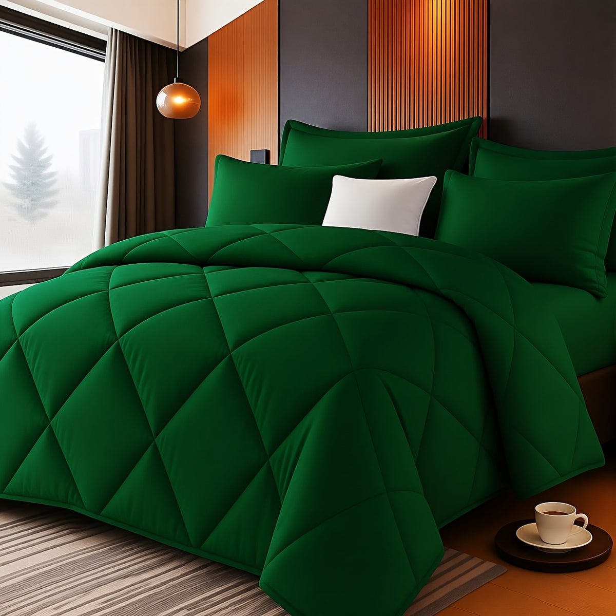 3 pcs Solid Color Diamond Quilted Large and King Size Bedding, Soft, Comfortable, and Fluffy, with Microfiber Filling and Lightweight, Breathable Fabric, Easy - product image 7
