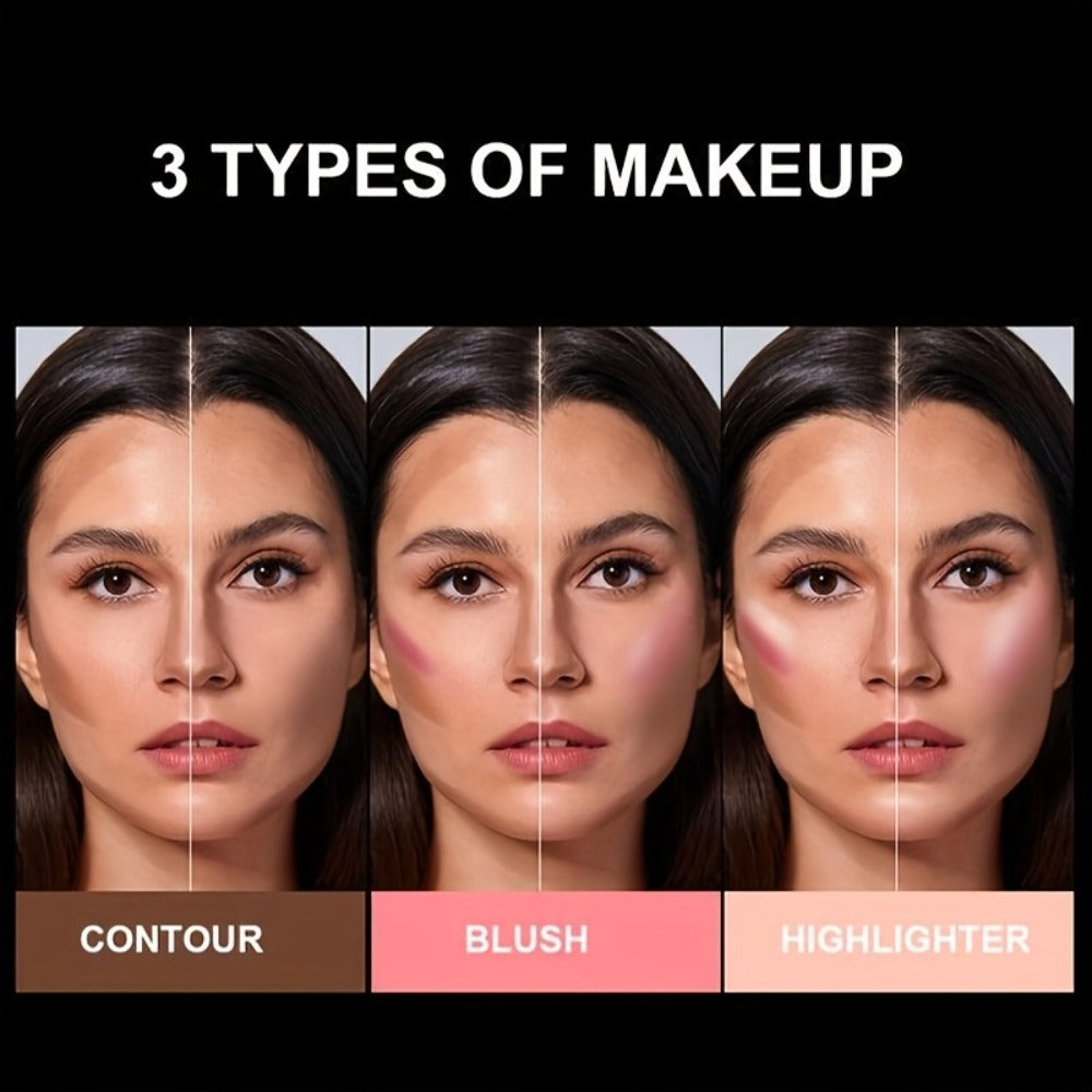 Blush Stick Makeup Set 6 Piece — 3-in-1 Waterproof Blush Eyeshadow Touch-Up Sticks, All-Day Moisturizing Glossy Shimmer, Multi-Color Pink Brown Natural Face Makeup for Women - product image 6