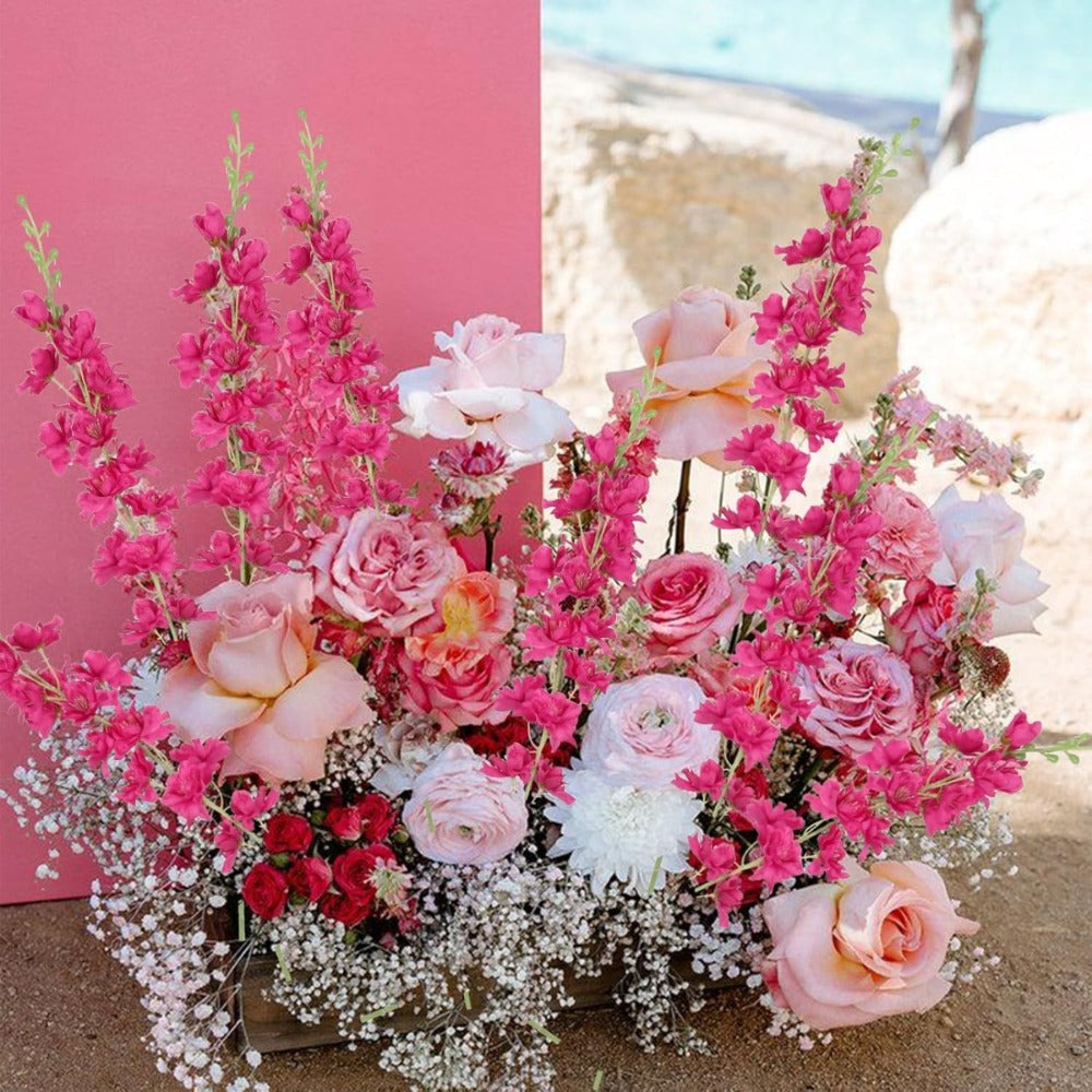 Artificial Delphinium Flowers 8pcs 33.5 Inch Faux Larkspur Stems for Wedding Centerpieces, Tall Silk Flower Bouquet for Home Vase Table Garden Decor - product image 16