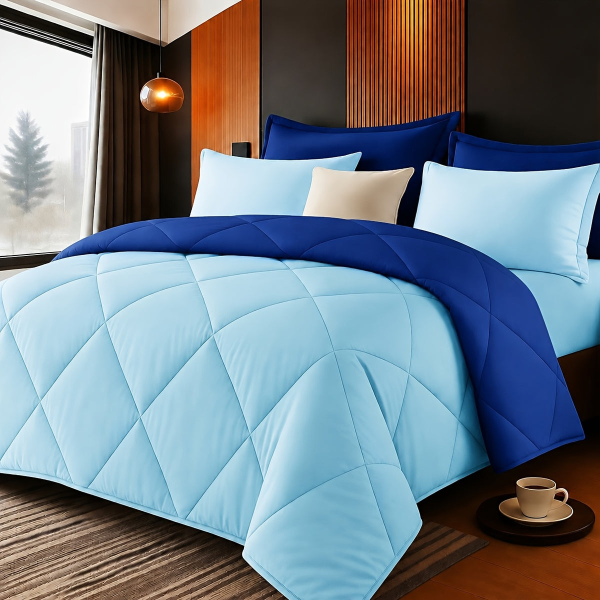 3 pcs Solid Color Diamond Quilted Large and King Size Bedding, Soft, Comfortable, and Fluffy, with Microfiber Filling and Lightweight, Breathable Fabric, Easy - product image 10