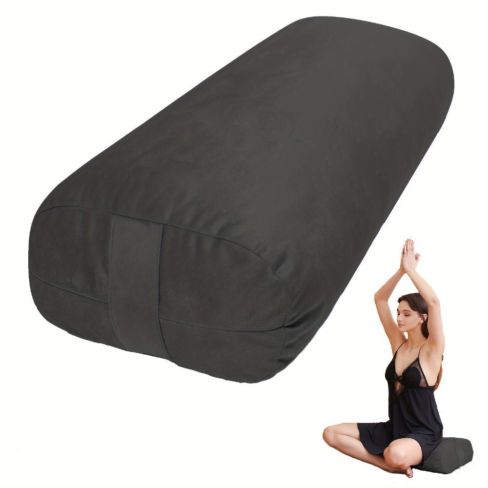 Yoga Bolster Pillow for Restorative Yoga & Meditation - Memory Foam Support Pillow with Removable Velvet Cover, Home Office Travel - product image