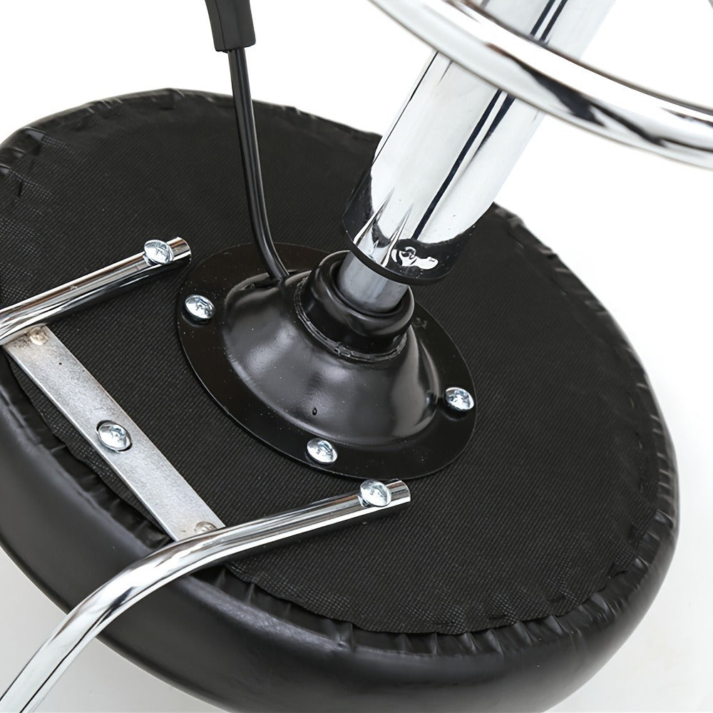 Cushioned Salon Stool with Backrest & Adjustable Height 18.9"-22.8" - Round 360° Swivel Chair for Hair Salon Spa Barbershop Office Home, Chrome Base, Black - product image 10