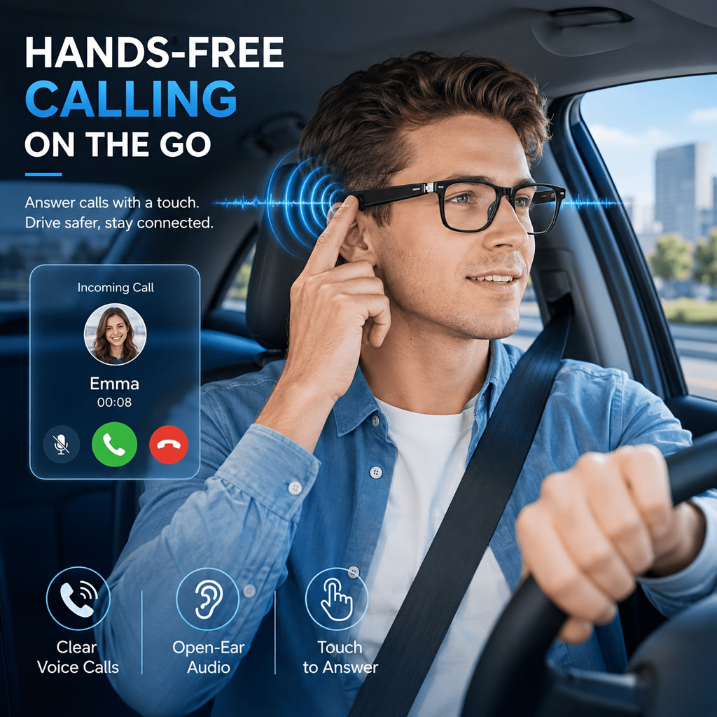 2026 AI Smart Translation Glasses, 160+ Languages Real-Time & Video Translation, Photochromic Blue-Light Lenses, Open-Ear Audio, Touch Control, Hands-Free Calls & Music