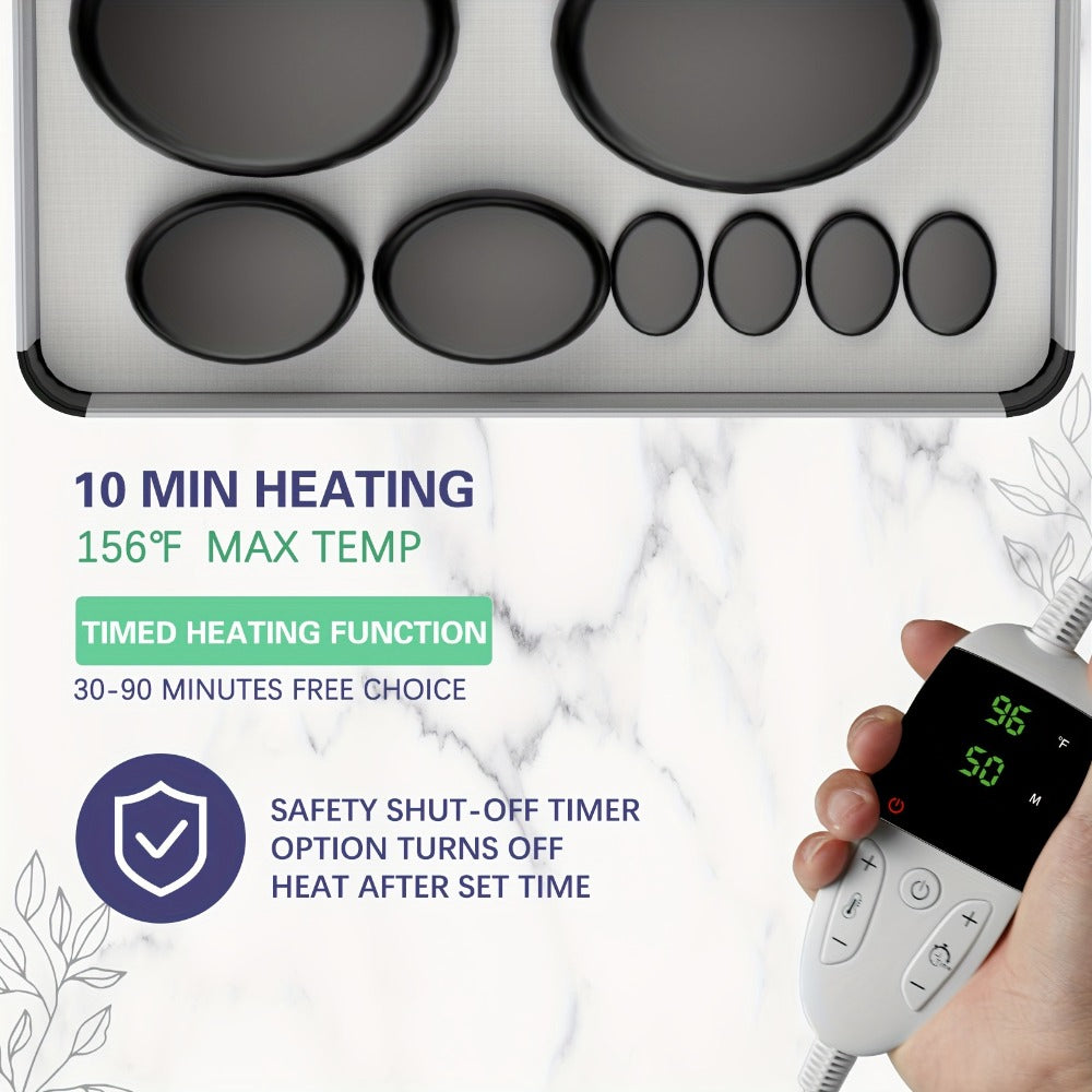 Spa Hot Stone Massage Set with Heater & Temperature Control — 10 Basalt Stones, 2 Size Options, Professional Kit for Full Body Muscle Relief, Home & Salon Use - product image 9