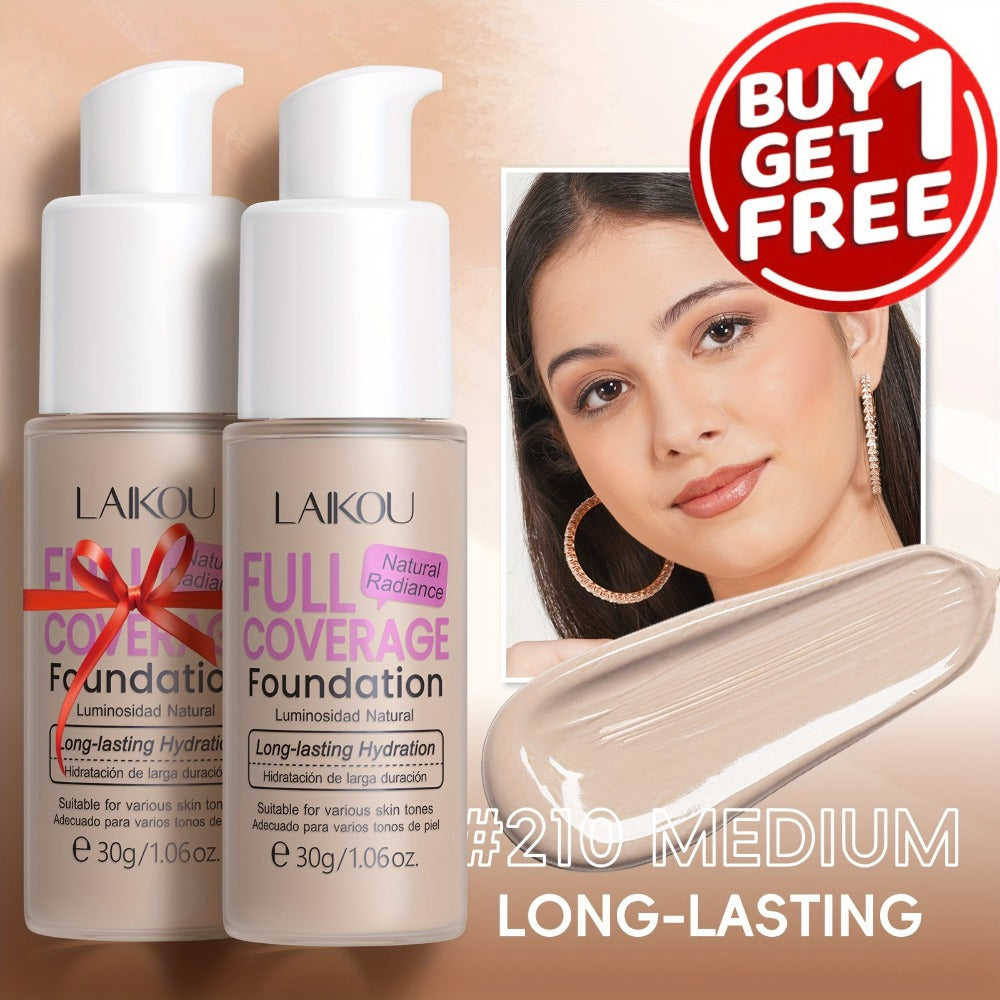 Hydrating Foundation 2 Pack Full Coverage Waterproof Long Lasting Hyaluronic Acid Pear Powder Invisible Pores Flawless Skin 6 Shades Ivory to Tan for Women Daily Office - product image 7
