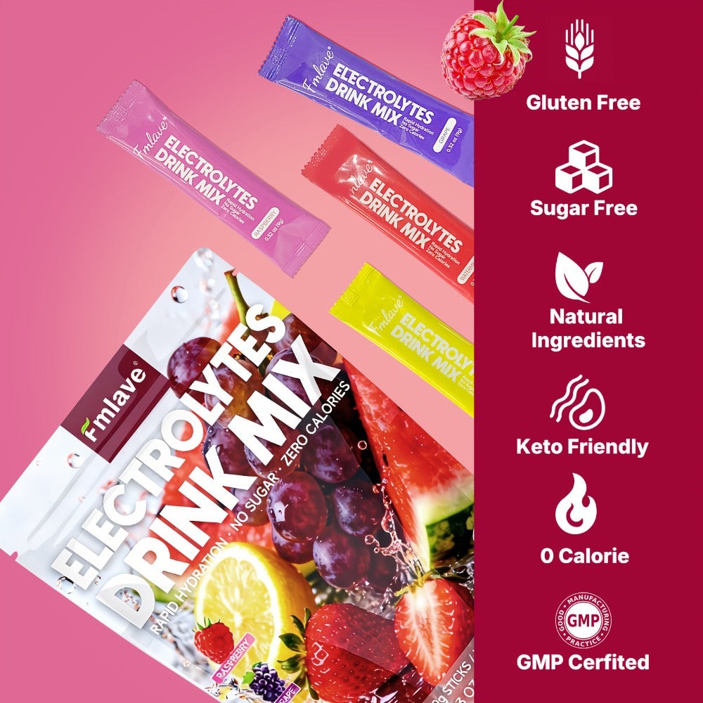 Electrolyte Drink Mix Powder - Zero Sugar, Zero Calorie Rapid Hydration with Vitamins C, B6 & B12 - 20 Single-Serving Sticks for Workouts, Travel & Daily Use - product image 4