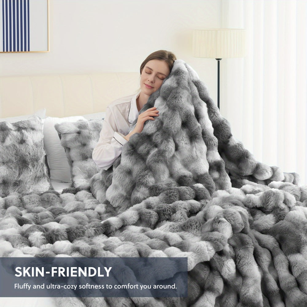 Faux Rabbit Fur Throw Blanket – Ultra-Soft Plush Fleece for Bed, Couch, Sofa & Travel, All Season, 11 Colors, Throw to King Size - product image 5