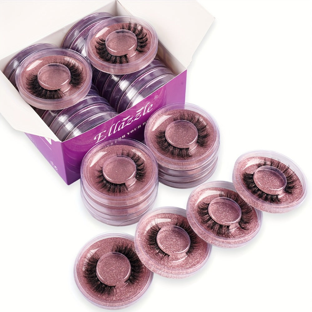 5D Faux Mink False Eyelashes 20 Pairs Multipack – Wispy Strip Lashes in 4 Mixed Styles Cat Eye Extra Thick Fluffy & Natural D Curl, Reusable Dramatic Lashes for Makeup, Parties & B - product image 3