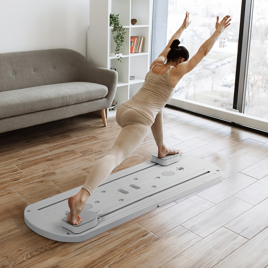 350LB Capacity, PP Anti-Distortion, Collapsible with Resistance Bands & Non-Slip Feet for Shoulders, Abs & Full Body Strength Training – Home Pilates Training - product image 9