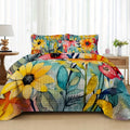 Boho Quilt Comforter Set Twin Full Queen King - Floral Bedding Lightweight Soft Microfiber Reversible Bedspread for Women Girls 2/3 Pcs All Season - product image 11