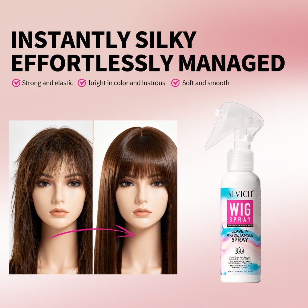 Wig Detangling Spray Leave-In Conditioner for Synthetic & Human Hair Wigs | Featherlight Frizz Control | Strengthens Fibers | No Residue Easy Comb-Through | Daily Wig Care Refreshe - product image 5