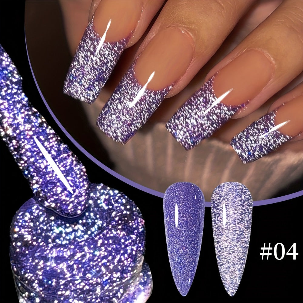 Glitter Gel Nail Polish Set 6pcs Crushed Starlight Sparkling Rhinestone Soak-Off UV LED 0.51oz Each – Photo Frame & Candy Styles Seasonal Nail Art Kit for Women, Salon & Home Manic - product image 8