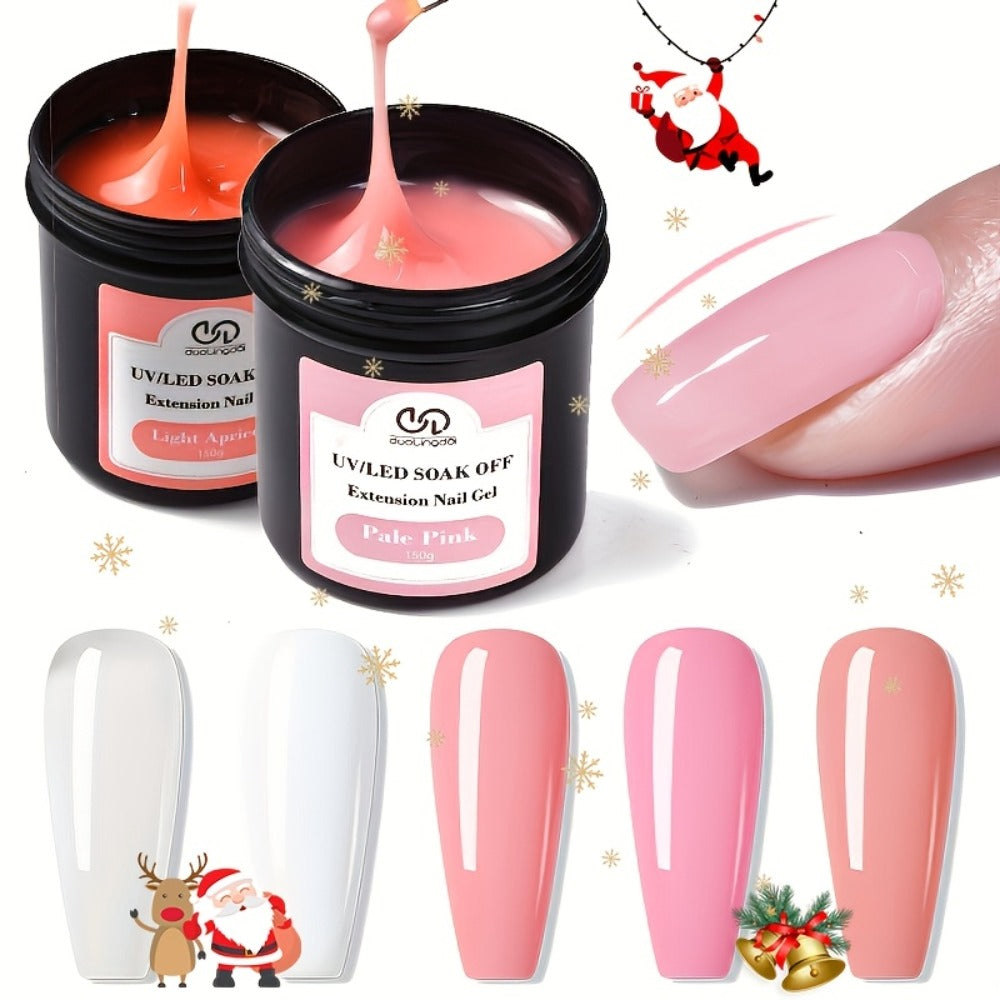 Builder Gel for Nail Extensions 150g Apex Strengthening Kit 13 Shades Clear White Pink Nude Milky Jelly Salmon UV LED Cure Professional Salon Home DIY Manicure Nail Art Women - product image