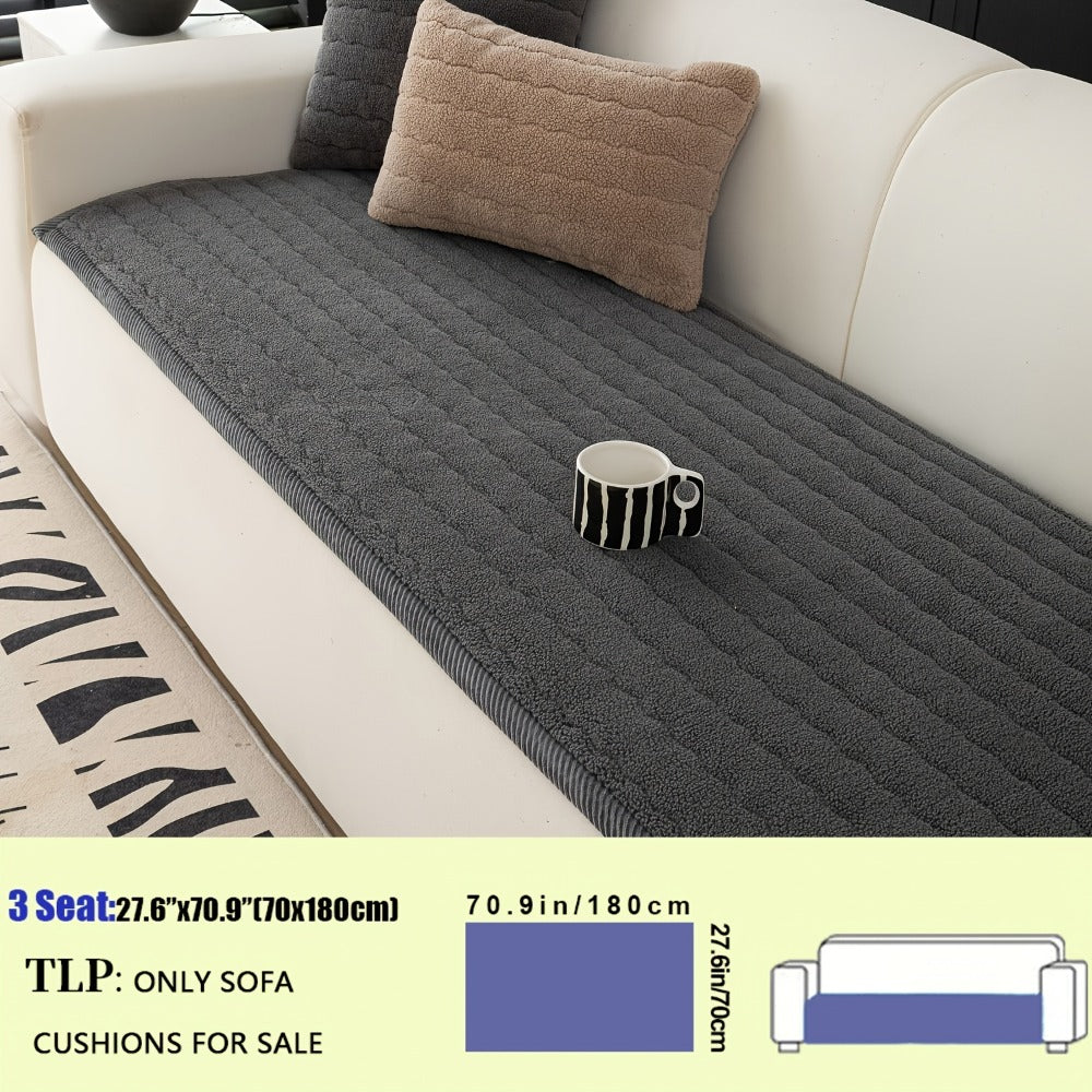 Plush Sofa Cover Bohemian Style Thickened Short Plush Non-Slip Machine Washable Pet Friendly Sofa Slipcover for Living Room Bedroom Office - Armrest Pad to 4 Seater - product image 18