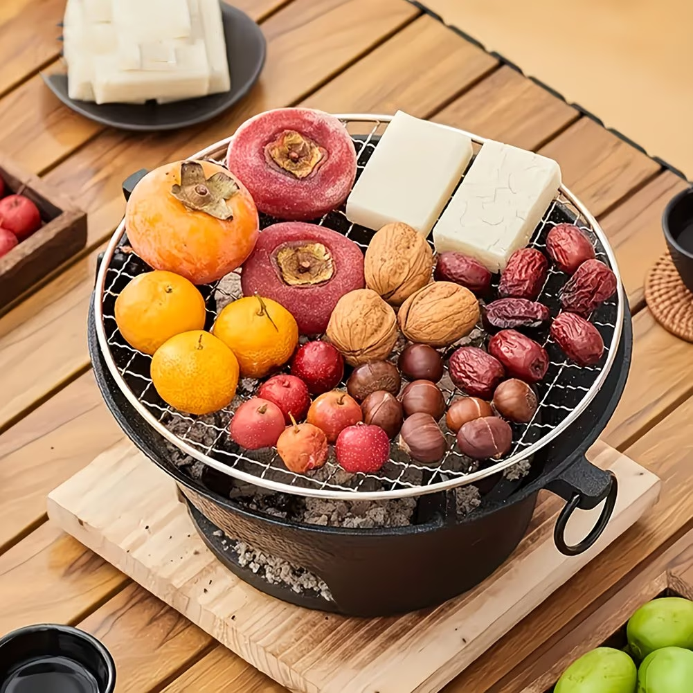 Tabletop Charcoal Grill 10.25 Inch | Travel-friendly BBQ Grill with Cooking Grate, Compact Outdoor Barbecue for Camping, Picnic, Patio, Backyard, Beach & RV Trips, Featherlight & Easy to Set Up