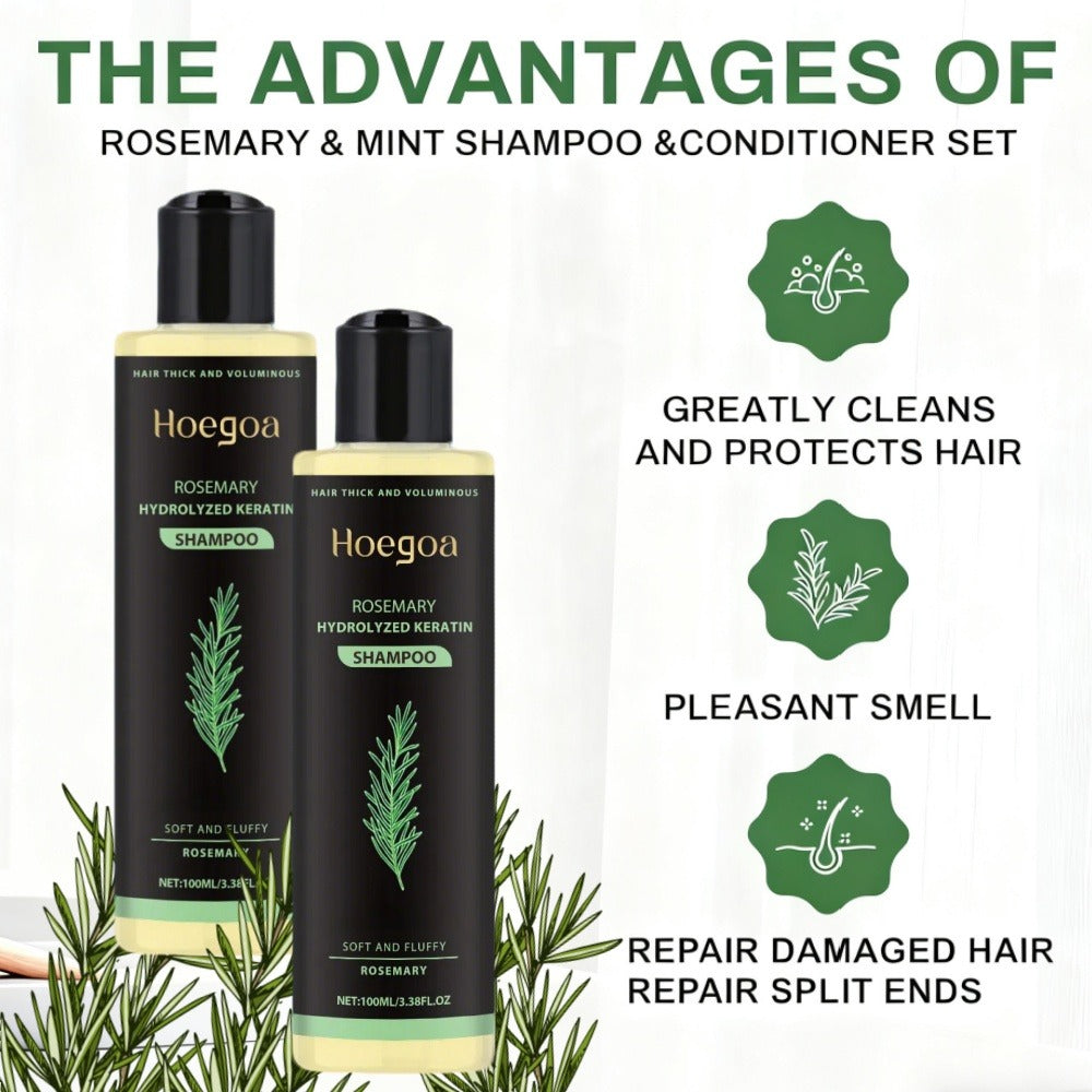 Rosemary Vitamin C Keratin Shampoo Set 3 Bottles — Deep Cleanse Moisturize & Strengthen Hair, Scalp Stimulating Antioxidant Formula, Smooth Shiny Frizz-Free Results, Holiday Hair C - product image 8