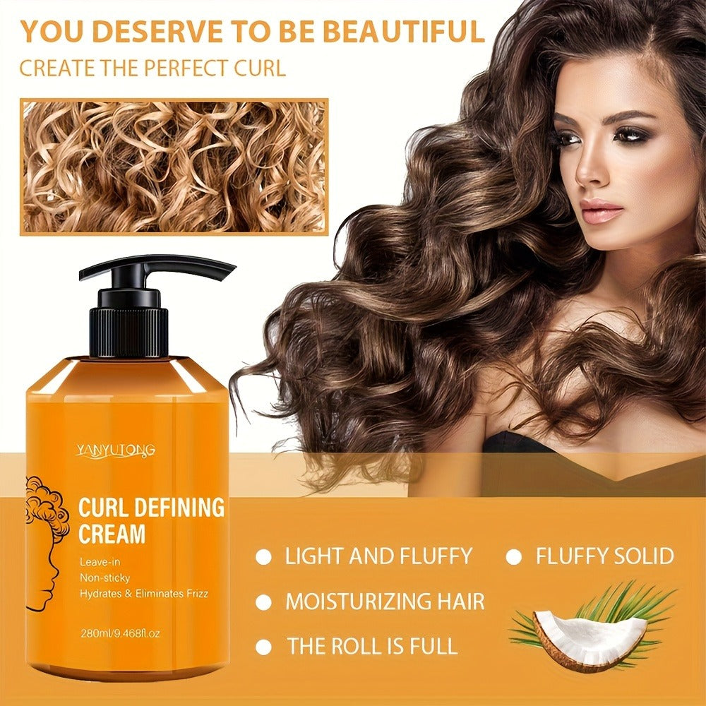 Moroccan Argan Oil Curl Defining Cream 280ml — Moisturizing Frizz Control Curl Definer for Wavy Coily & Permed Hair, Long-Lasting Volume, Glycerin Formula, No Crunch, Women & Men - product image 5