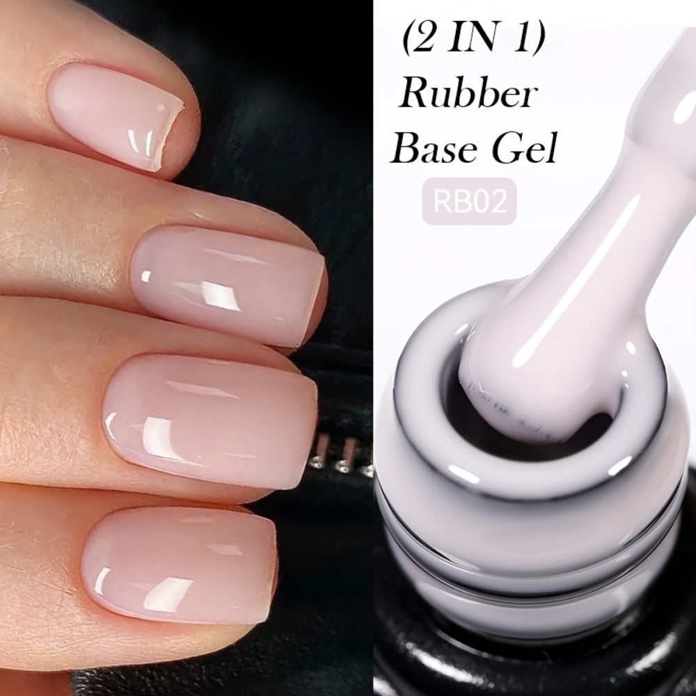 Rubber Base Gel Polish Set 6pcs Nude Pink 2-in-1 Builder Base Coat – Self-Leveling Soak Off UV LED Semi-Permanent Long-Lasting Gel Manicure Kit 0.24oz Each for DIY & Salon Nail Art - product image 2