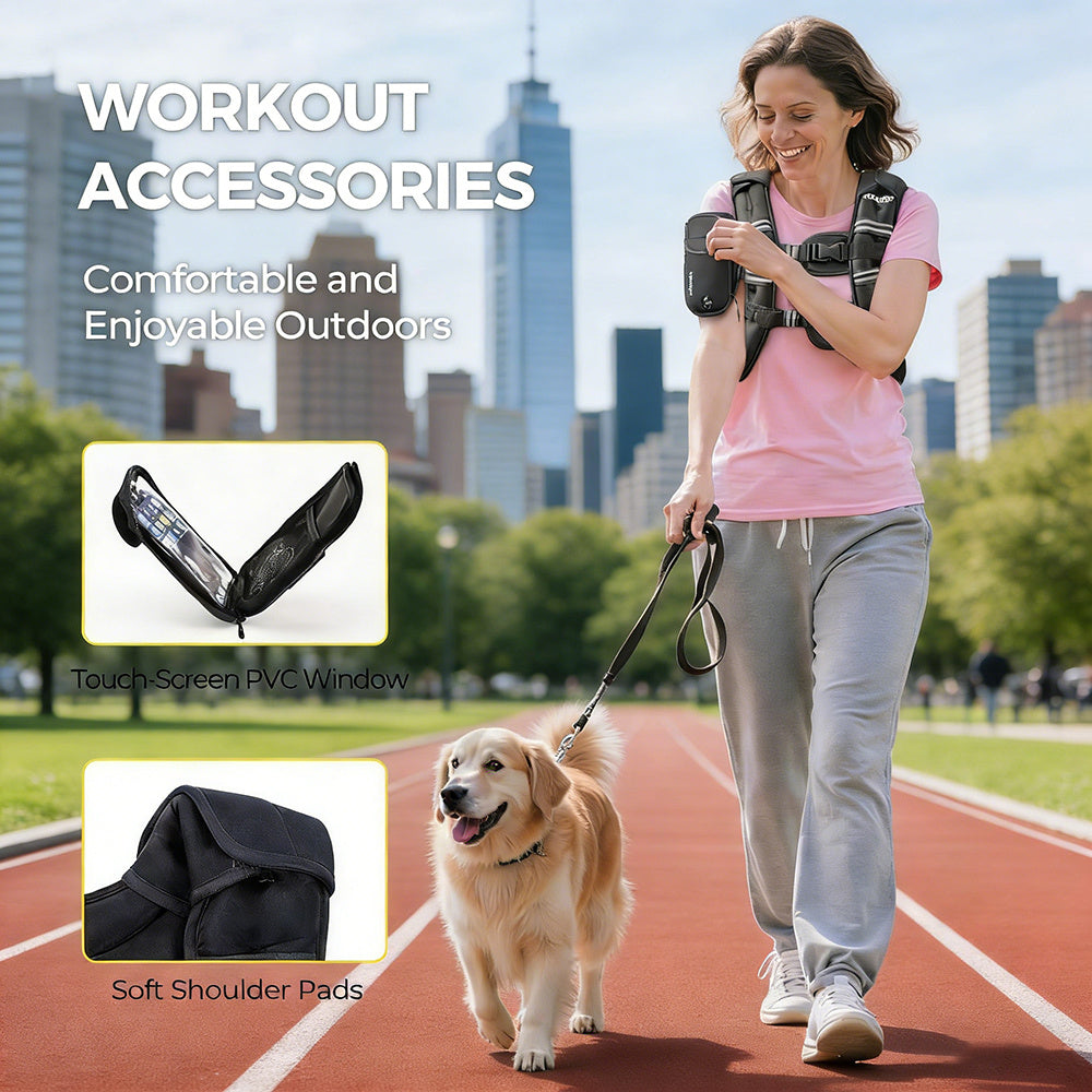 Slim Fit Reflective Design with Phone Pouch, Snap-On Unisex Weight Training Vest for Gym, Core Strength & Bone Health, 8 / 12 / 16 lb Options – Weighted Vest - product image 2