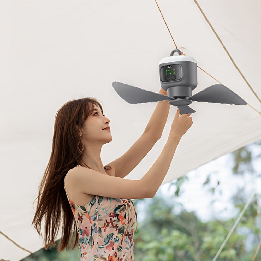 Remote Control Camping Fan 12000mAh Battery Portable Outdoor Fan with LED Light 4-Speed Settings 8-Hour Timer 30-Hour Runtime Rechargeable Tent Fan - product image 6