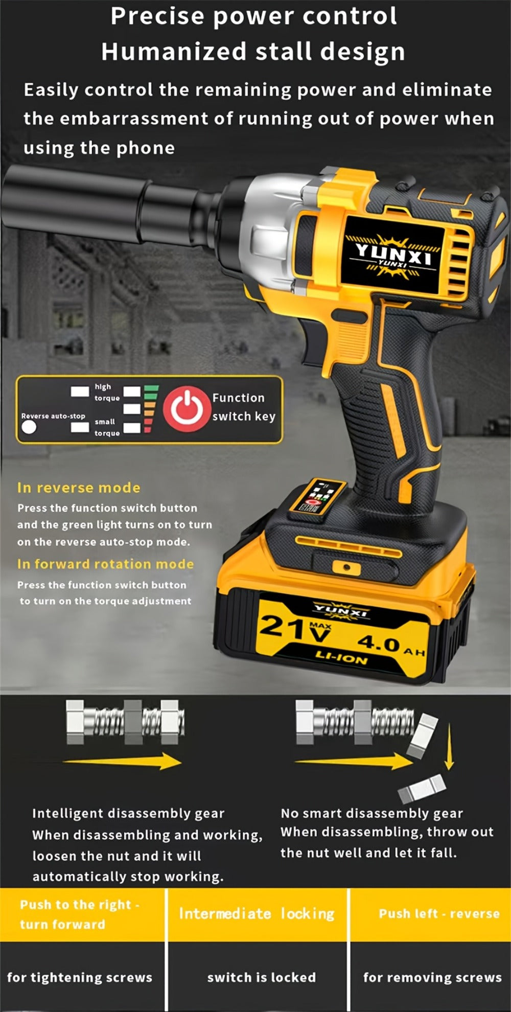 21V Cordless Drill Brushless Impact Wrench Multifunctional – Lithium Battery, Quick Charger, Variable Speed, Tighten Screws & Bolts, Compact Power Tool for Home, Car Repair & DIY – - product image 22