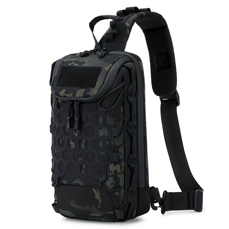 Large Capacity Tactical Chest Pack, Waterproof Nylon EDC Crossbody Bag for Hiking, Cycling, Fishing & Camping, Multi-Compartment, Adjustable Strap | MOLLE - product image