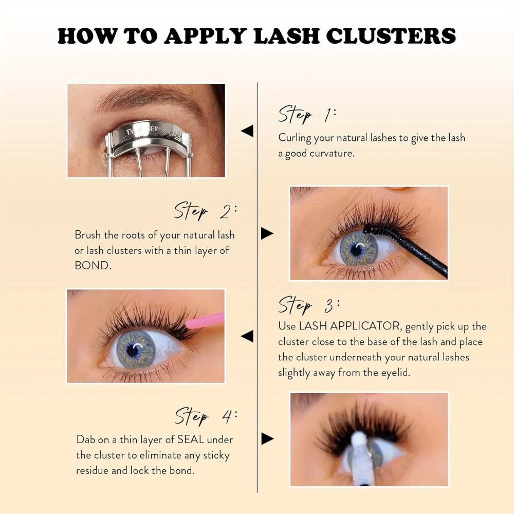 272Pcs D Curl Lash Clusters — 100D Thick Individual Eyelash Extensions 8-16mm, Soft Reusable DIY Cluster Lashes with Plant-Based Squalane, Voluminous Full-Body Lash Extension Kit f - product image 11