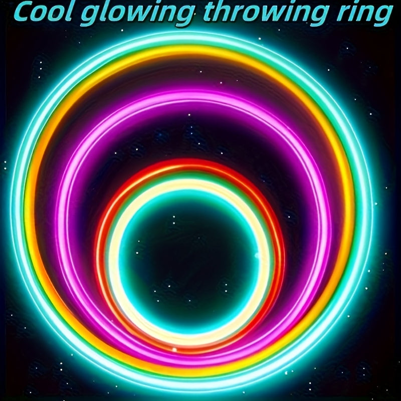 LED Glow Ring Toss Game – Indoor Outdoor Lawn Game for Kids & Family – Glowing Ring Toss Set for Game Night Parties Kindergarten Educational Fun Competition Backyard Play