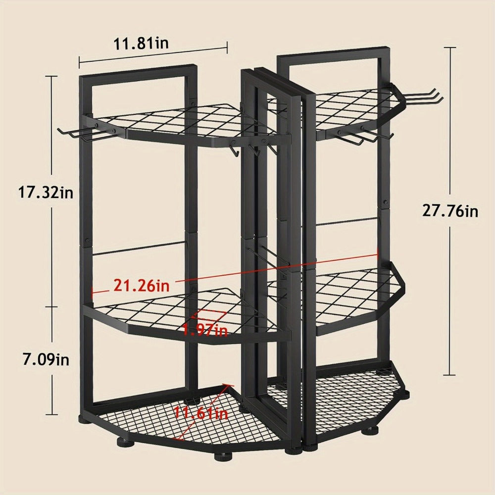 Wall Mount Tool Organizer Rack - Heavy Duty Metal Garden Tool Storage with Hooks for Shovels, Rakes & Long-Handled Tools | Garage, Shed & Backyard Corner Utility Storage - product image 4