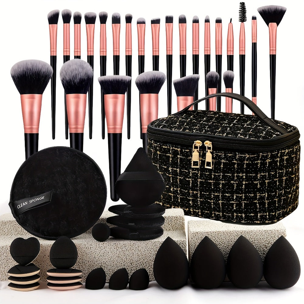 Makeup Brush Set 41/47PCS Professional Ultra-Soft Eyeshadow Blending Kit - Concealer Contour Foundation Brushes & Sponges for Flawless Application - Retractable Travel Design Wet D - product image 12