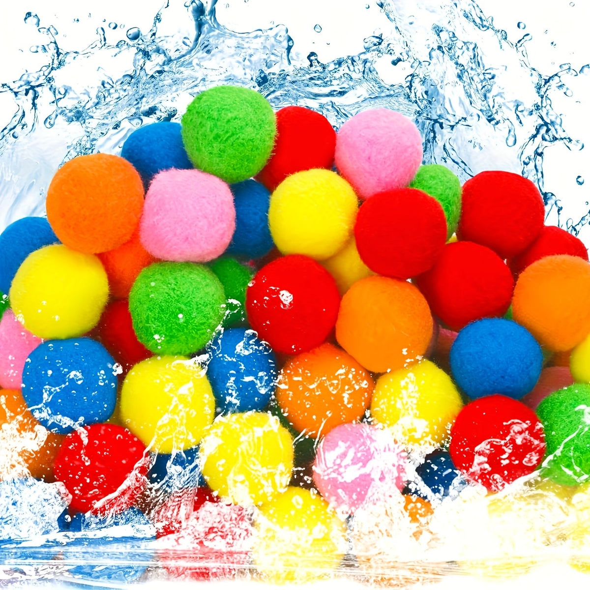 No-Tie Refillable Water Bomb Set for Pool Party, Backyard Summer Fun & Kids Outdoor Games, Includes Storage Mesh Bag, Great Summer Gift for Children – Reusable Water Balloons 36 Pack with Sponge Balls