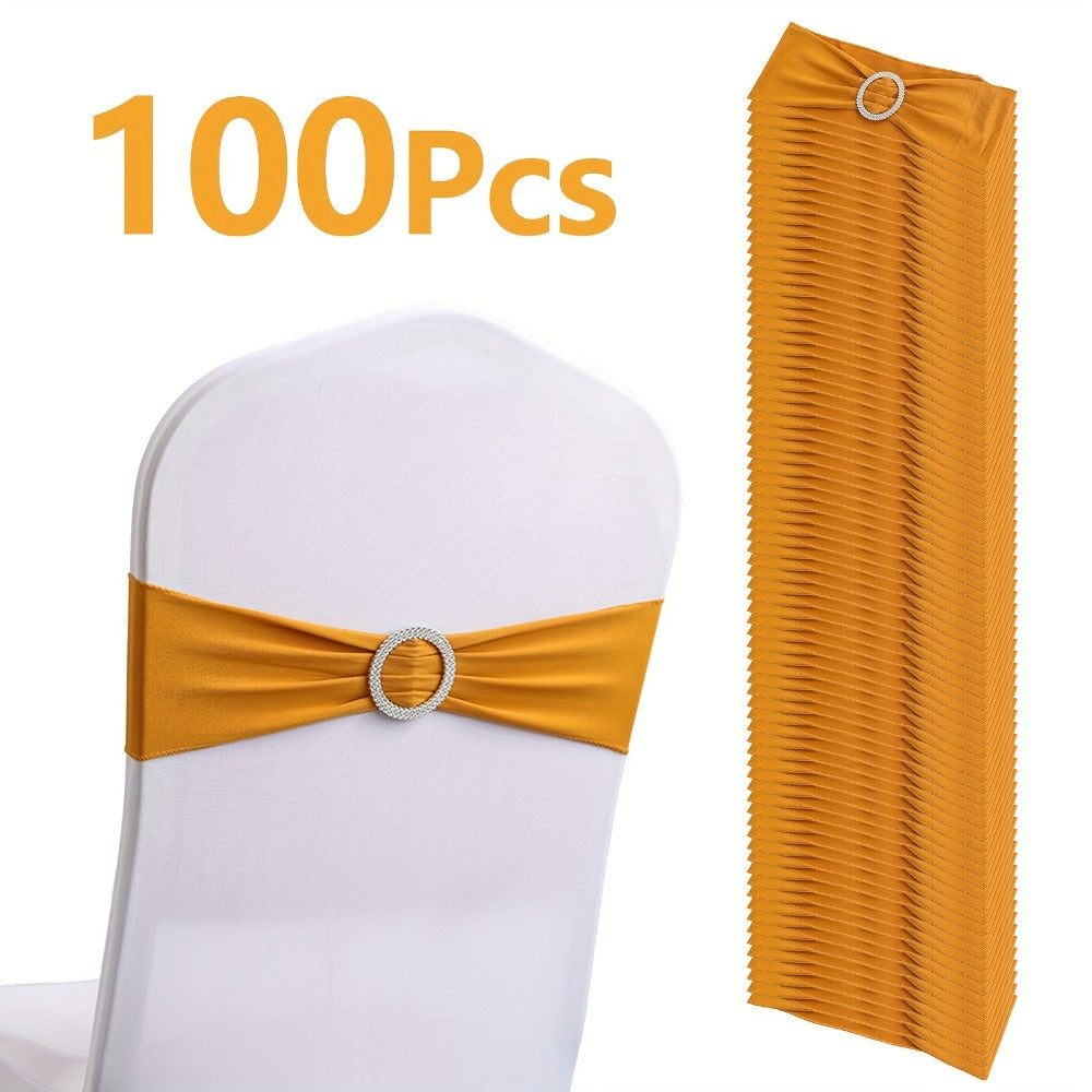 Chair Sashes for Wedding 100pcs Stretch Spandex Elastic Chair Sash Bands with Buckle for Dining Chairs Banquet Party Event Decor - Bulk Set Multiple Colors - product image 16
