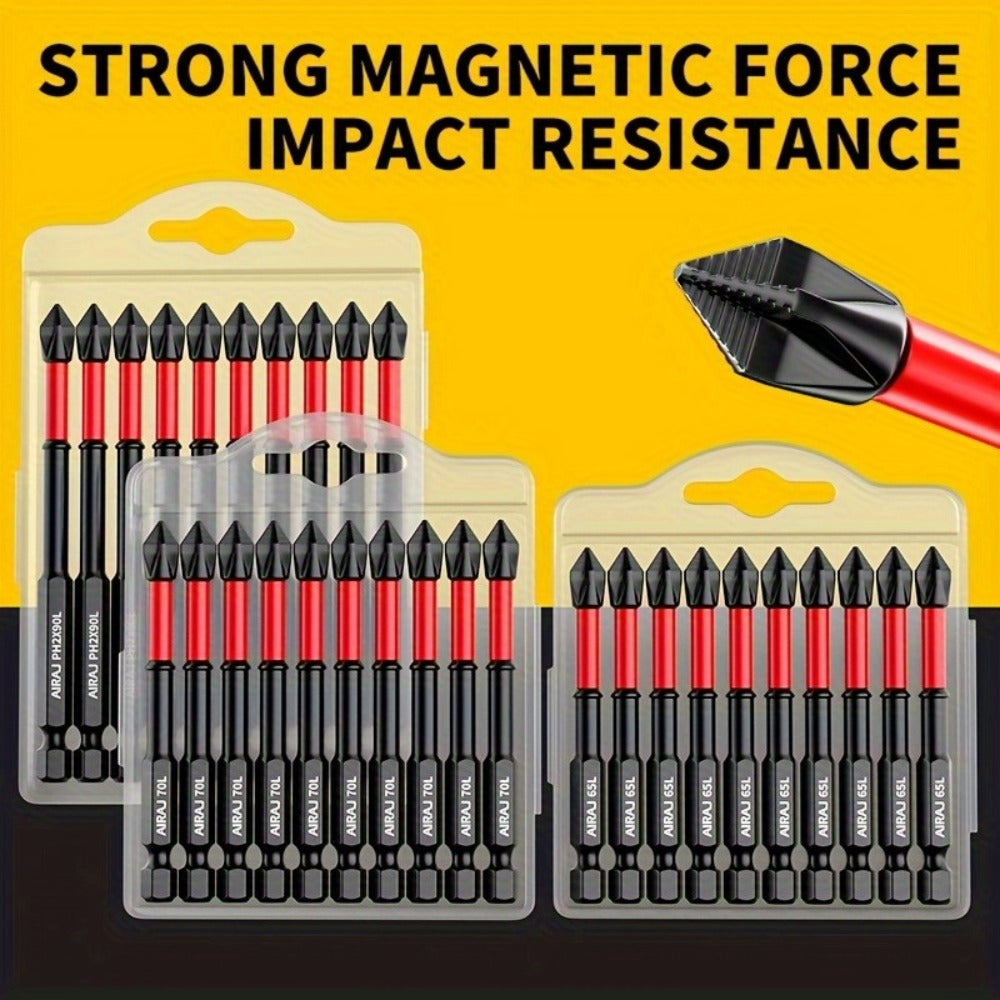 Impact Screwdriver Bits S2 Steel Anti-Slip, Magnetic Phillips Cross Drill Bit Set with Anti-Slip Teeth & High Hardness Tungsten Steel, Power Tool Bits for Home Repair, Bicycle, Fur - product image 2
