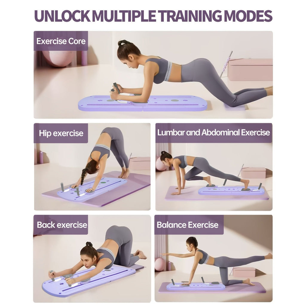 Collapsible Pilates Board 8-in-1 with Resistance Bands | Anti-Slip Yoga Push-Up Board for Core Strength, Balance, Fat Burning & Full Body Home Gym Training - product image 6