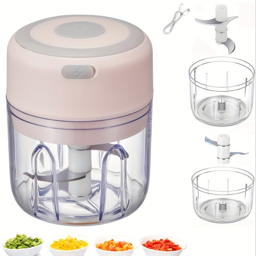 Electric Food Chopper Mini Garlic Crusher USB Rechargeable Meat Grinder 3.38oz 8.45oz Portable Wireless Kitchen Tool - product image 10